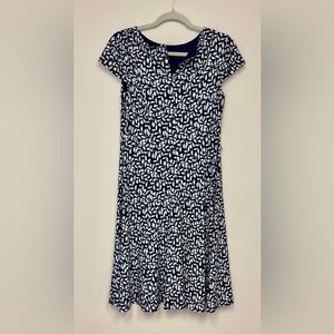 Jessica Howard Navy and White Midi Dress